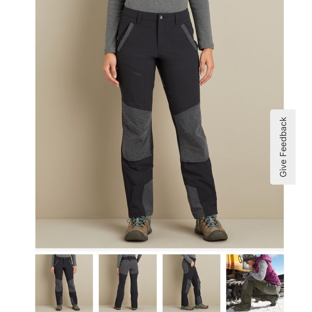 Duluth Trading Co Flurrious Work Pants Black Gray Womens 8x31 Gorp Stretch